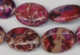 CDE475 15.5 inches 18*25mm oval dyed sea sediment jasper beads