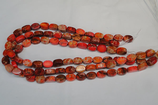 CDE528 15.5 inches 10*14mm oval dyed sea sediment jasper beads