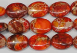 CDE531 15.5 inches 12*16mm oval dyed sea sediment jasper beads