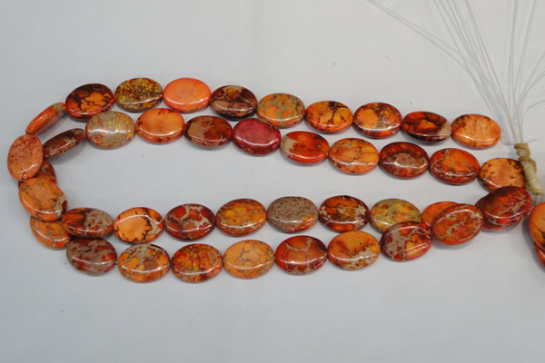 CDE532 15.5 inches 15*20mm oval dyed sea sediment jasper beads