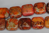 CDE540 15.5 inches 14*14mm square dyed sea sediment jasper beads