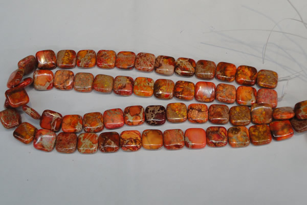 CDE540 15.5 inches 14*14mm square dyed sea sediment jasper beads