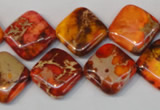 CDE545 15.5 inches 14*14mm diamond dyed sea sediment jasper beads