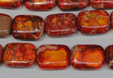 CDE553 15.5 inches 12*16mm rectangle dyed sea sediment jasper beads