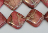 CDE570 15.5 inches 18*18mm diamond dyed sea sediment jasper beads