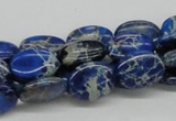 CDE58 15.5 inches 12*16mm oval dyed sea sediment jasper beads