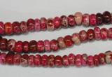 CDE584 15.5 inches 3*6mm rondelle dyed sea sediment jasper beads