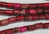 CDE590 15.5 inches 6*8mm tube dyed sea sediment jasper beads