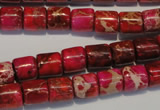 CDE595 15.5 inches 8*8mm tube dyed sea sediment jasper beads