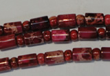 CDE597 15.5 inches 3*6mm rondelle 6*9mm tube dyed sea sediment jasper beads