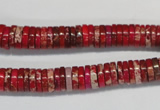 CDE601 15.5 inches 2*8mm heishi dyed sea sediment jasper beads