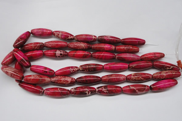 CDE607 15.5 inches 11*31mm rice dyed sea sediment jasper beads