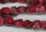 CDE612 15.5 inches 8*10mm faceted nugget dyed sea sediment jasper beads