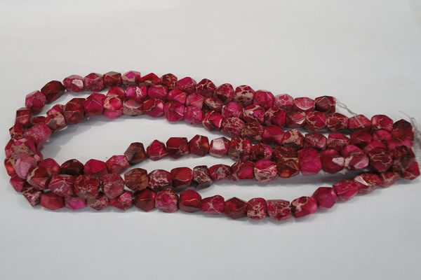 CDE612 15.5 inches 8*10mm faceted nugget dyed sea sediment jasper beads