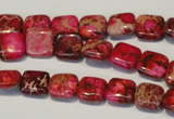 CDE620 15.5 inches 10*10mm square dyed sea sediment jasper beads