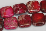 CDE623 15.5 inches 16*16mm square dyed sea sediment jasper beads