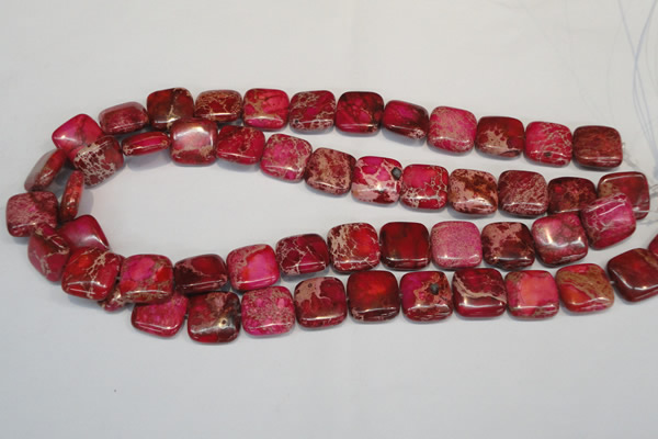 CDE623 15.5 inches 16*16mm square dyed sea sediment jasper beads