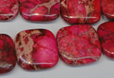 CDE625 15.5 inches 20*20mm square dyed sea sediment jasper beads