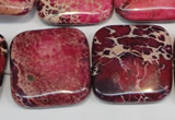 CDE626 15.5 inches 25*25mm square dyed sea sediment jasper beads