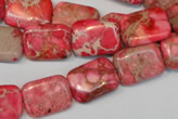 CDE631 15.5 inches 12*16mm rectangle dyed sea sediment jasper beads