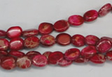 CDE641 15.5 inches 6*8mm oval dyed sea sediment jasper beads