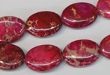 CDE645 15.5 inches 13*18mm oval dyed sea sediment jasper beads