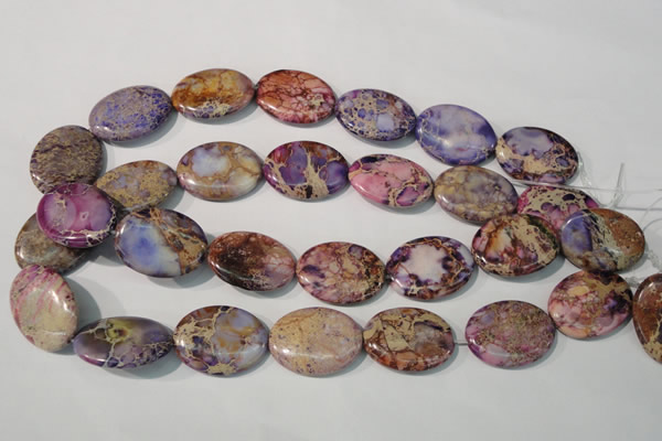 CDE712 15.5 inches 22*30mm oval dyed sea sediment jasper beads