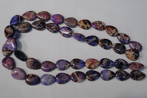 CDE714 15.5 inches 15*20mm flat teardrop dyed sea sediment jasper beads