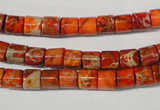 CDE735 15.5 inches 6*6mm tube dyed sea sediment jasper beads