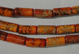 CDE736 15.5 inches 6*12mm tube dyed sea sediment jasper beads