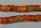 CDE737 15.5 inches 8*8mm tube dyed sea sediment jasper beads