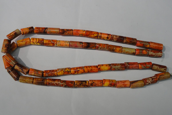 CDE738 15.5 inches 8*16mm tube dyed sea sediment jasper beads