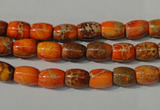 CDE740 15.5 inches 5*8mm drum dyed sea sediment jasper beads