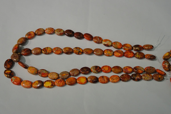 CDE750 15.5 inches 12*14mm oval dyed sea sediment jasper beads