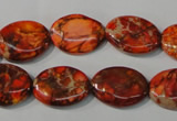 CDE751 15.5 inches 13*18mm oval dyed sea sediment jasper beads