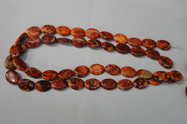 CDE751 15.5 inches 13*18mm oval dyed sea sediment jasper beads