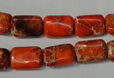 CDE756 15.5 inches 10*14mm rectangle dyed sea sediment jasper beads