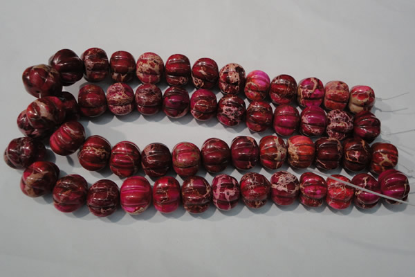 CDE767 15.5 inches 15*18mm pumpkin dyed sea sediment jasper beads