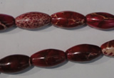 CDE778 15.5 inches 8*16mm rice dyed sea sediment jasper beads