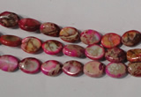 CDE781 15.5 inches 6*8mm oval dyed sea sediment jasper beads