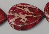 CDE790 15.5 inches 30*40mm flat teardrop dyed sea sediment jasper beads