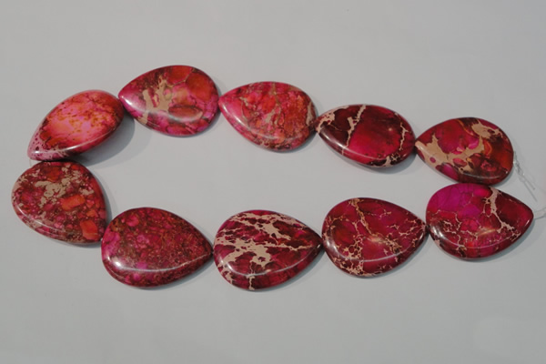 CDE790 15.5 inches 30*40mm flat teardrop dyed sea sediment jasper beads