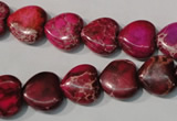 CDE792 15.5 inches 12*12mm heart dyed sea sediment jasper beads