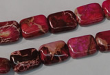 CDE796 15.5 inches 10*14mm rectangle dyed sea sediment jasper beads