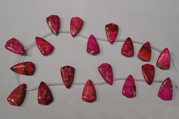 CDE798 Top-drilled 16*27mm flat teardrop dyed sea sediment jasper beads