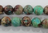 CDE805 15.5 inches 12mm round dyed sea sediment jasper beads wholesale