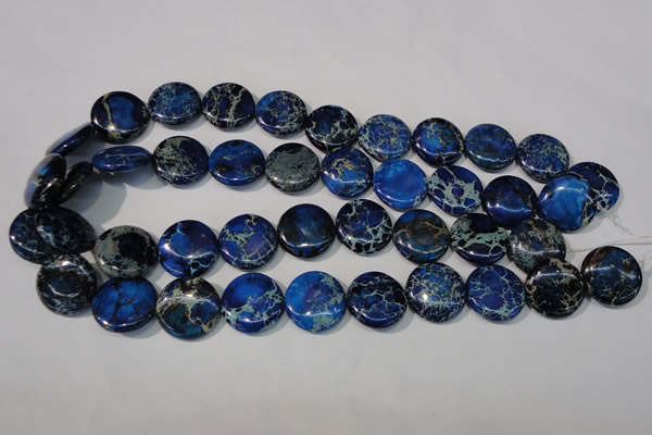 CDE908 15.5 inches 20mm flat round dyed sea sediment jasper beads