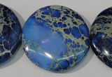 CDE909 15.5 inches 35mm flat round dyed sea sediment jasper beads