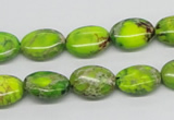 CDE92 15.5 inches 10*14mm oval dyed sea sediment jasper beads