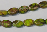 CDE939 15.5 inches 8*12mm oval dyed sea sediment jasper beads